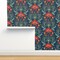 Art Nouveau Whimsical Floral Vintage Inspired Red Poppies Luxe Deco Custom Pre-pasted Wallpaper by Spoonflower Pre-Pasted Wallpaper 2FT Wide